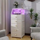 Dresser with Nightstand, Fabric Drawers, and White Shelves childrensterritory