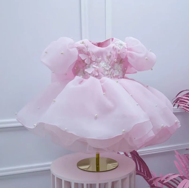 Pearls Design Tutu Flower Girl Dress for Special Occasions childrensterritory