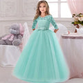 Little Girls Lace Design Long Party Dresses childrensterritory