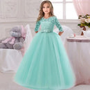 Little Girls Lace Design Long Party Dresses childrensterritory