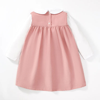 Two Piece Kids Girls Long Sleeves Casual Cotton Dress childrensterritory