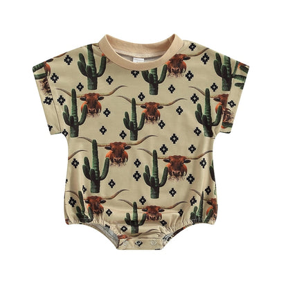 Baby Cactus Print Short Sleeve Romper childrensterritory