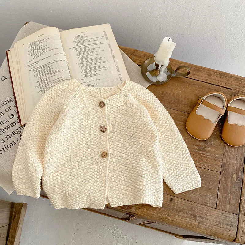 Baby Girls Long Sleeves Floral Embroidery Knitted Cardigans childrensterritory