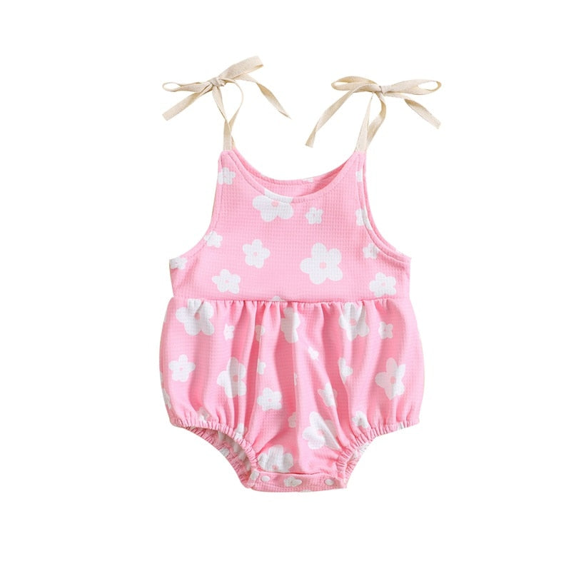 Baby Girl Floral Print Sleeveless Summer Bodysuit childrensterritory