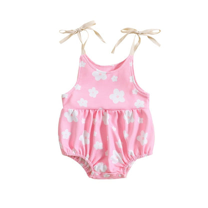 Baby Girl Floral Print Sleeveless Summer Bodysuit childrensterritory