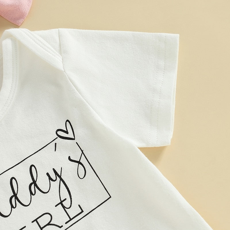 Letter Print Baby Girl 3Pcs Summer Outfit Sets childrensterritory