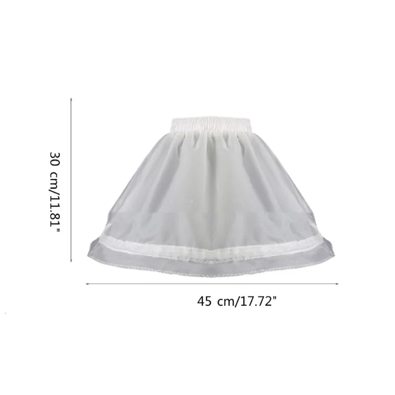Kids Girls Lace Design 3 Hoops Underskirt for Dresses