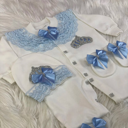 3pcs Pearly Crown Personalised Name Onesie for Newborn Babies childrensterritory