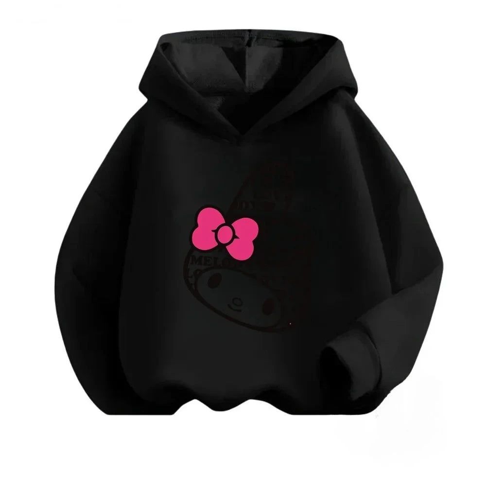 Kids' Long-Sleeved Cartoon Print Warm Hoodie