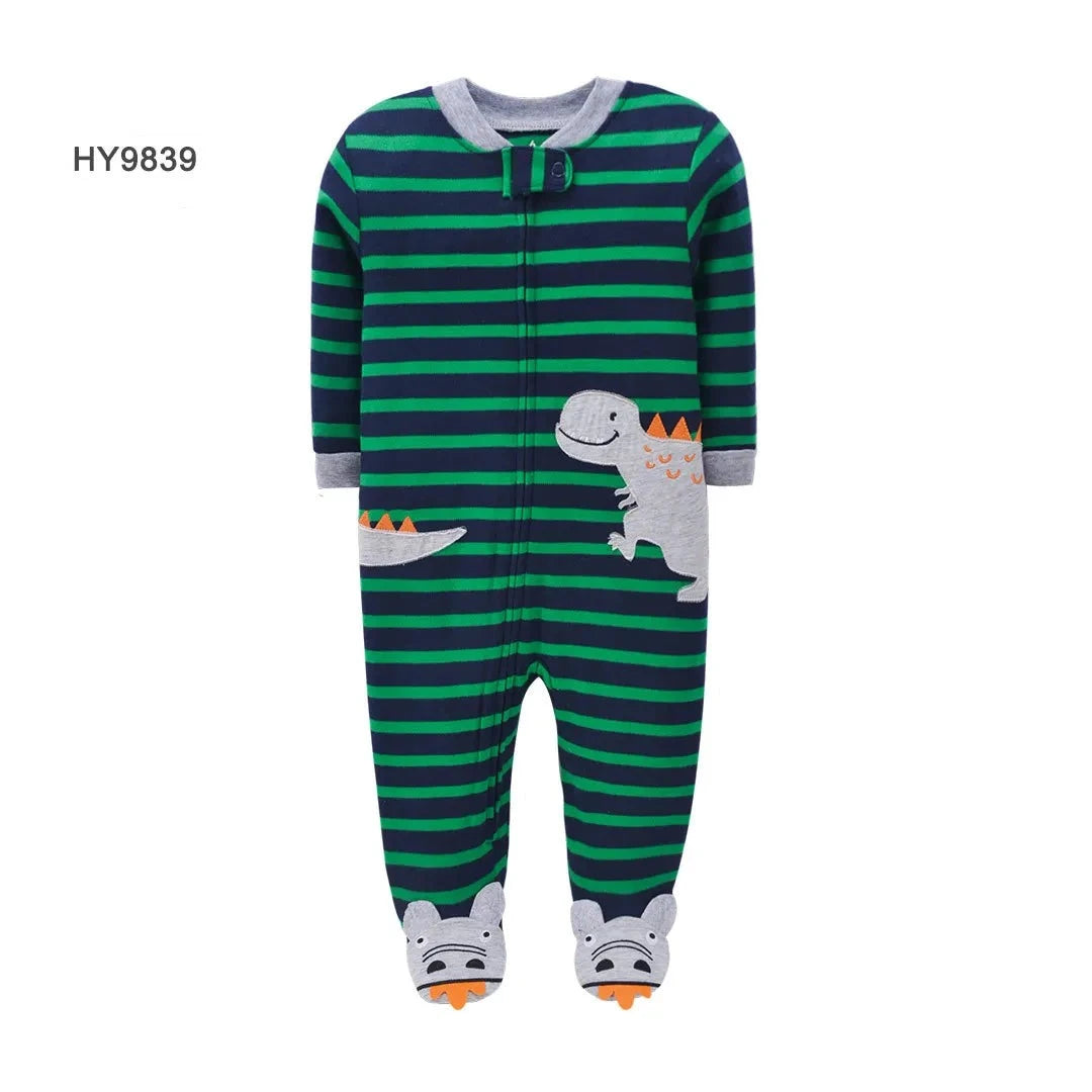 Newborn One-Piece Cotton Rompers with Zipper for All Seasons childrensterritory