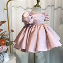 Little Girls Puff Sleeves Elegant Baptism Party Dresses