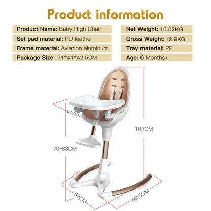 Adjustable and Multifunctional High Chair With Removable Tray childrensterritory