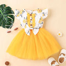 Infant Girls Floral Short Sleeve Gauze Dress