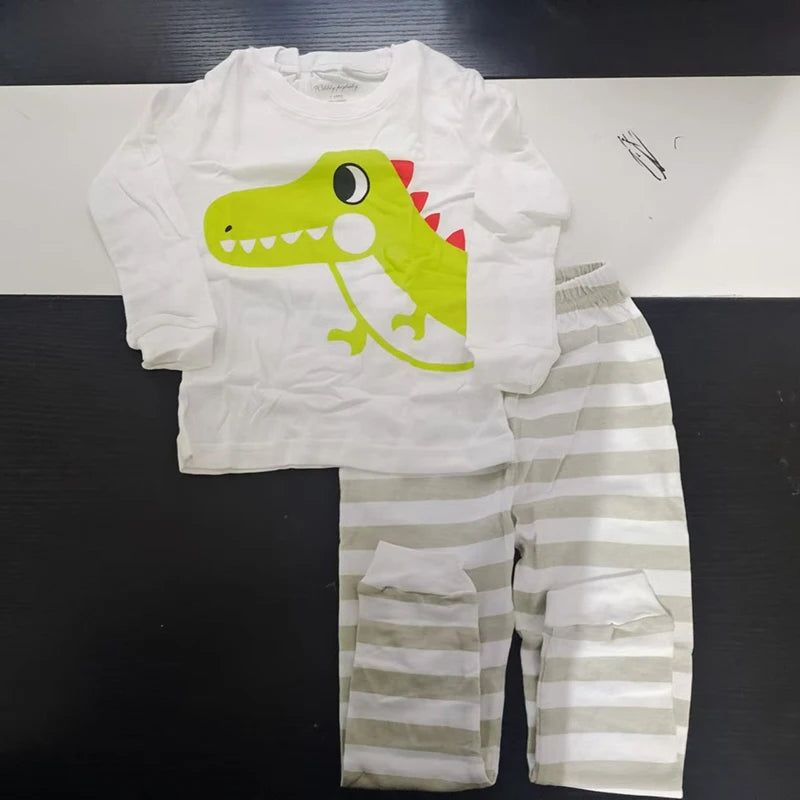 Long-Sleeved Cartoon Print Autumn Kids Clothing Set