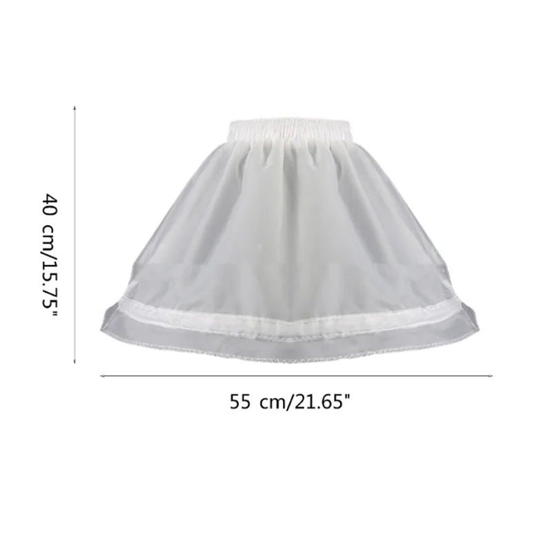 Kids Girls Lace Design 3 Hoops Underskirt for Dresses