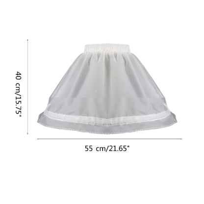 Kids Girls Lace Design 3 Hoops Underskirt for Dresses