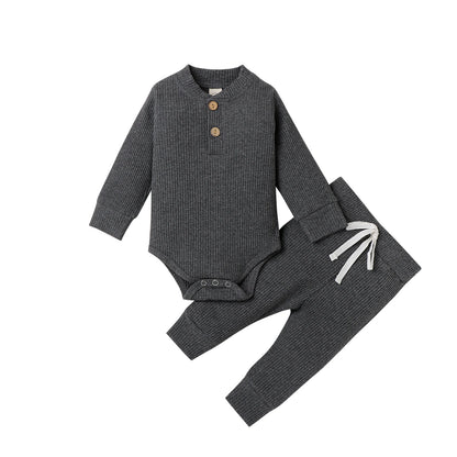 Ribbed Stripe Soft Cotton Romper Pants for Baby childrensterritory