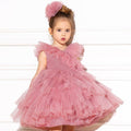 Kids Girls Fluffy Tiered Tulle Bridesmaid Party Dresses childrensterritory