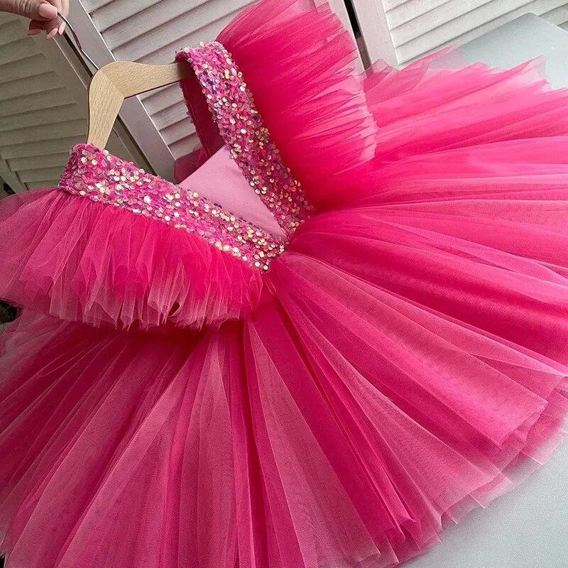 Kids Girls Puff Sleeve Princess Dress For Birthday Party childrensterritory