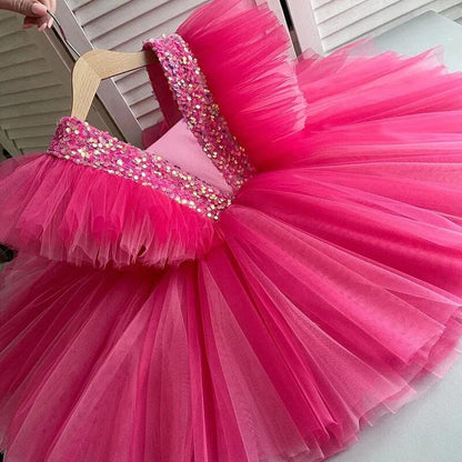 Kids Girls Puff Sleeve Princess Dress For Birthday Party childrensterritory
