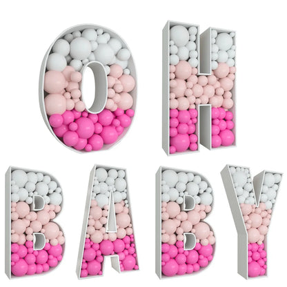 91.5CM Balloon Mosaic Letter Frame Box for Birthday, Baby Shower childrensterritory