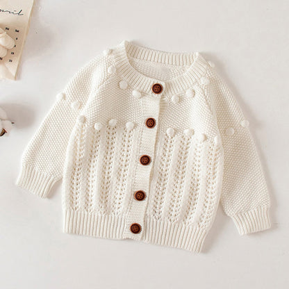 Infant Girls Long Sleeve Embroidery Knitted Cardigan childrensterritory