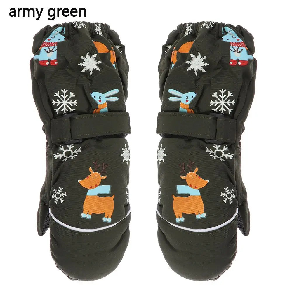 Cartoon Animal Design Children Thick Warm Ski Mitten