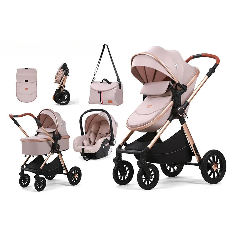 Multifunctional Baby Stroller with Detachable Basket