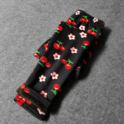 Printed Warm Velvet Leggings for Kids Girls childrensterritory