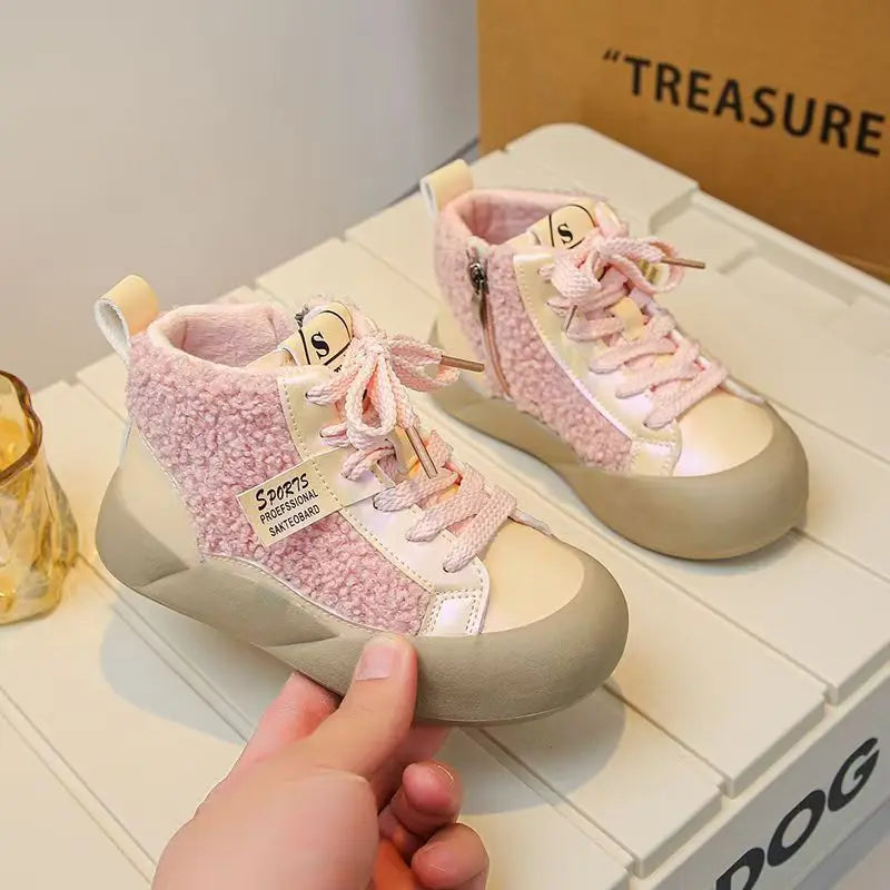 Kids Girls High Top Warm Sneakers New Collection