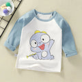 Cute Cartoon and Letter Print Kids Long Sleeve T-shirts childrensterritory
