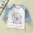 Cute Cartoon and Letter Print Kids Long Sleeve T-shirts childrensterritory