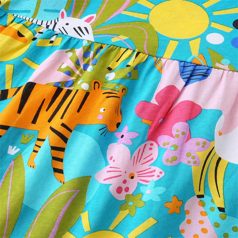Little Girls Colorful Print Summer Princess Party Dresses childrensterritory