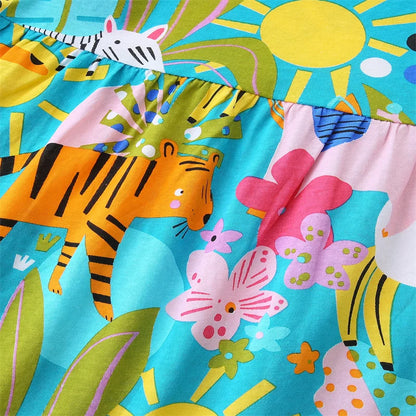 Little Girls Colorful Print Summer Princess Party Dresses childrensterritory