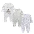 Long Sleeve Overall Printed Baby Zipper Rompers