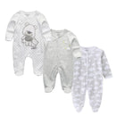 Long Sleeve Overall Printed Baby Zipper Rompers