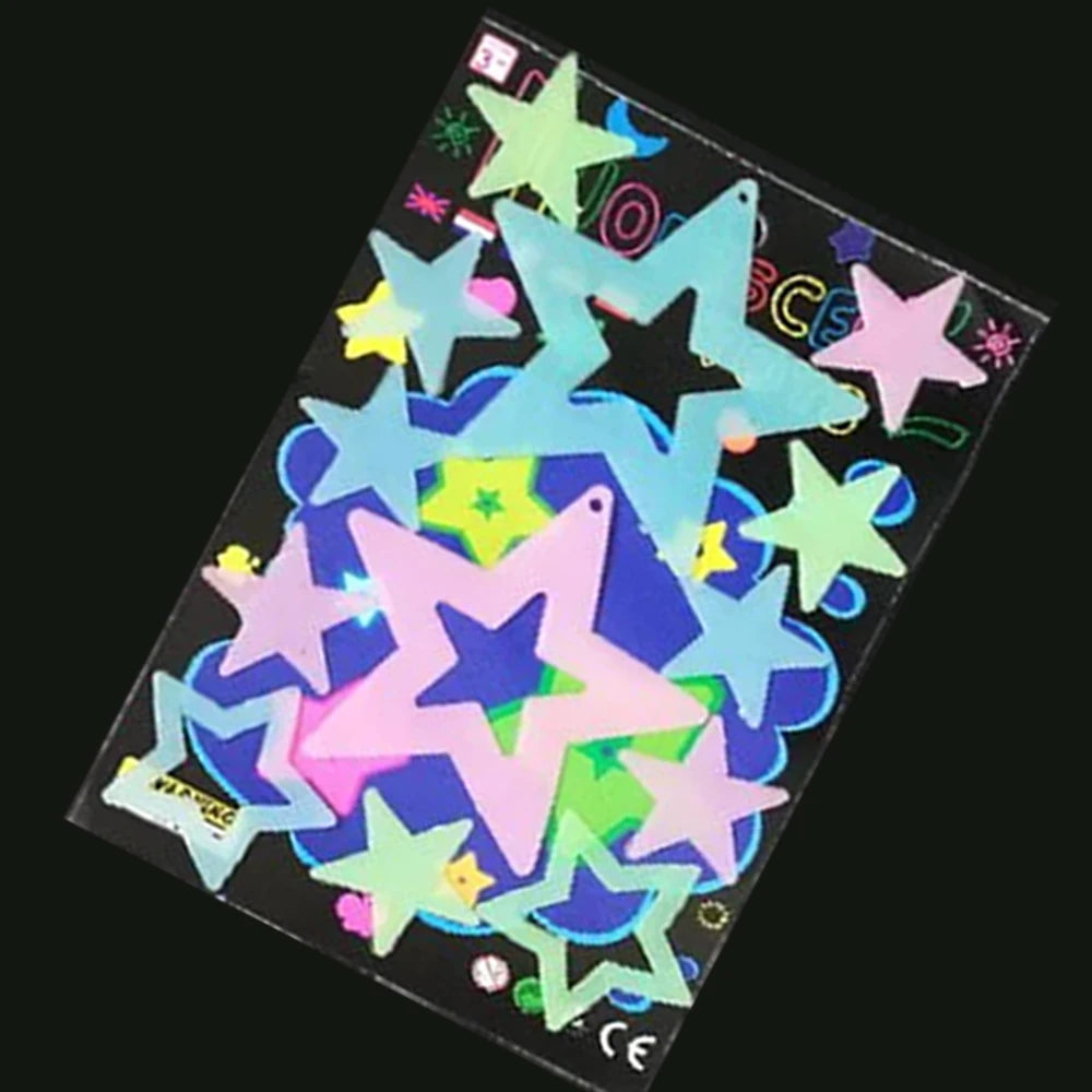 Glow in the dark Cartoon Butterfly Stars Wall Decals