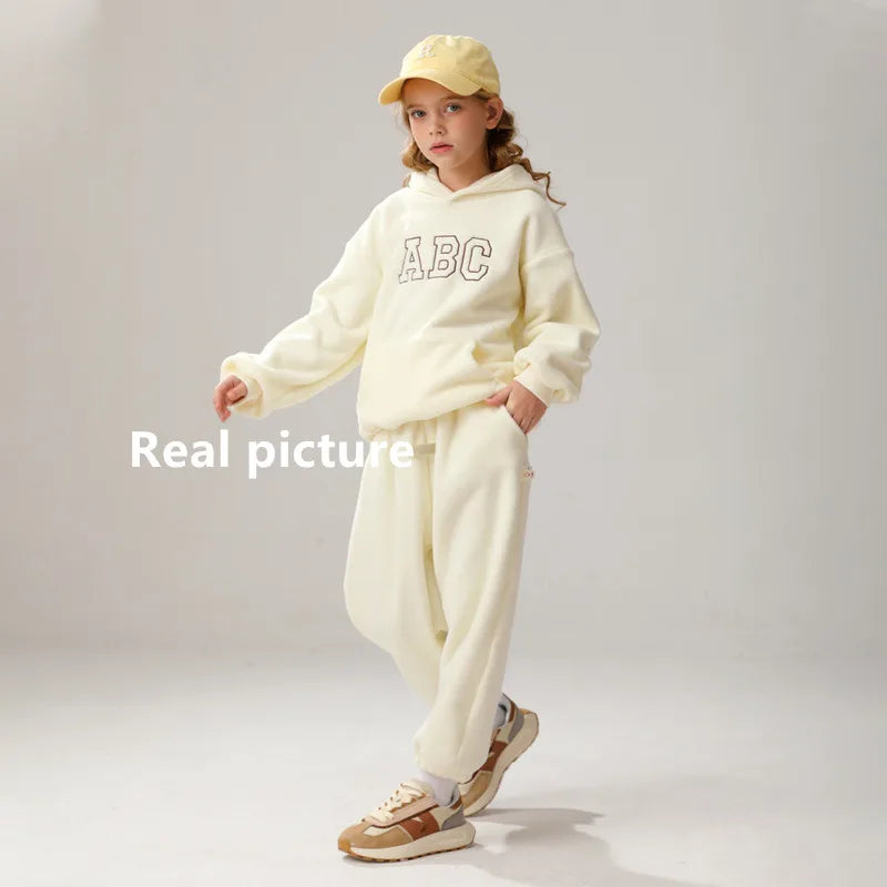 Boys' Long-Sleeved Casual Warm Clothing Set