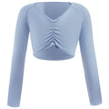 Girls' V-Neck Long Sleeves Ballet Dance Tops childrensterritory