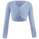 Girls' V-Neck Long Sleeves Ballet Dance Tops childrensterritory