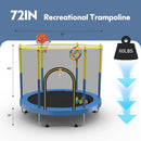 6 FT Trampoline with Basketball Hoop & Dart Board for Kids childrensterritory