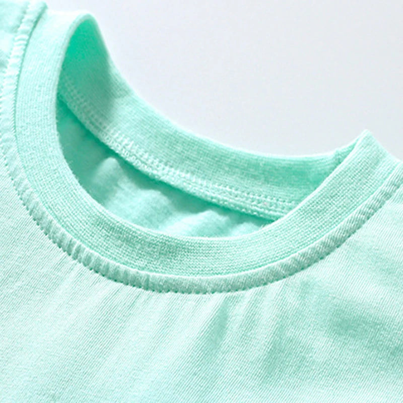 Animal Cats Appliques Little Girls Shorts Sleeve T Shirts childrensterritory