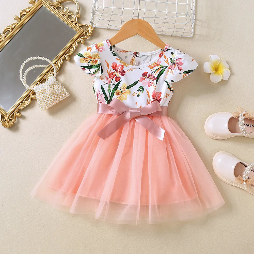 Floral Print Kids Girls Party Dresses childrensterritory