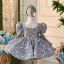Girls High-End Lolita Style Glistening Banquet Evening Dress childrensterritory