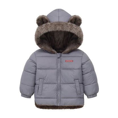 Thick Fleece Cashmere Padded Warm Hooded Jackets for Kids childrensterritory