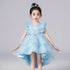 Lace Flower Embroidery Fluffy Mesh Trailing Girls Party Dresses childrensterritory