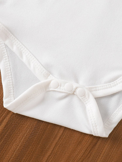 Newborn Girls Short Sleeve Letter Romper + Skirt 3pcs Set