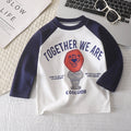 Cute Cartoon and Letter Print Kids Long Sleeve T-shirts childrensterritory