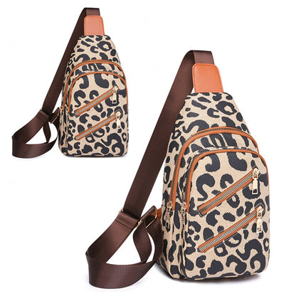 Leopard Print Casual Travel Shoulder Bags For Teenager childrensterritory