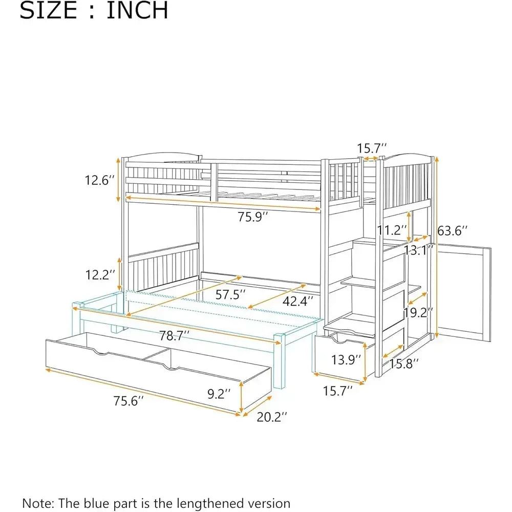 Twin over Twin Bunk Bed for Kids&